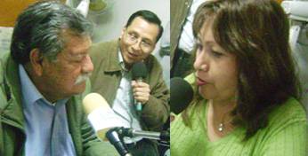 En cabina: El conductor Anibal Morales, el Gerente General Francisco Nieves y  su esposa Doña Nancy 