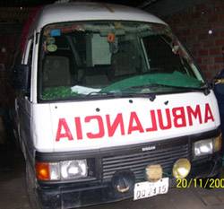 Ambulancia en mal estado