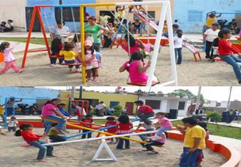 Parque recreativo en el centro poblado de Caqui