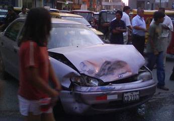 Auto que sufrió en mayor daño.