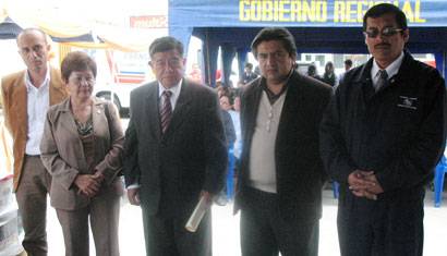 Linc. Nelly Tang, ing. Nelson Chui, Dr, Ángel Irribari y el dr. Hidalgo Atoche.