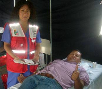 Donación voluntaria de sangre en Huaral.
