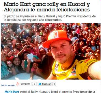 Rally  en Huaral  aún es noticia a nivel nacional.