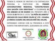 Convocatoria para el sábado 24 de Marzo «Construyendo una Nación con Identidad «