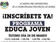 El programa “Educa Joven” viene realizando las inscripciones hasta el día hoy