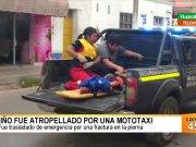 Menor de 8 años es violentamente atropellado por una mototaxi