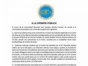 Universidad Sanchez Carrión, aclara sobre agresión a joven estudiante de Educación