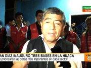 Juan Díaz inauguró tres bases en la Huaca