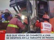 Bus interprovincial con 50 personas a bordo se despista en Pasamayo (FOTOS)