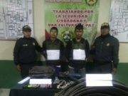 Sorprenden a sujetos robando cable de telefonía en la zona de Sayán y son de Huaral