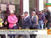 Enormes colas en el Banco de la Nación y solo atienden pocas ventanillas
