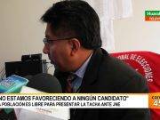 No estamos favoreciendo a ningún candidato” dijo el presidente JNE