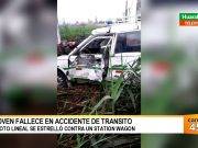 Joven de 18 años perdió la vida al chocar su moto lineal con station wagon