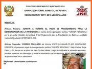 JNE admitió trámite de investigación a supuesta infracción cometida por el candidato Jaime Uribe Ochoa