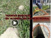 Vecina alerta que pozos mal cubiertos son trampas mortales en Alameda del Amor de Huaral