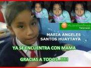 Mamá encuentra a su hija María Angeles Santos de 9 años en Huaraz