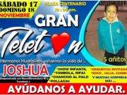 Gran Teleton en favor de Joshua este sábado 17 y domingo 18 de Noviembre