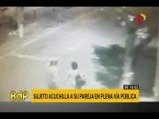 Captan a hombre acuchillando a su pareja venezolana en Trujillo (VÍDEO)
