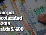 Bono por escolaridad será de S/ 400, según Ley del Presupuesto del Sector Público para el Año Fiscal 2019