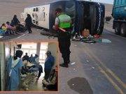Bus se despistó y causo la muerte de un pasajero y más de 40 heridos (FOTOS)