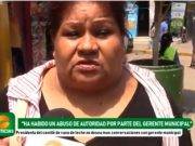 Presidenta de Comité del vaso de leche descalifica a Gerente Municipal por abuso de autoridad