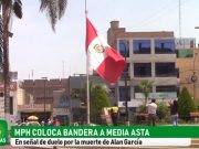 Municipalidad de Huaral coloca bandera a media asta en señal de duelo por el partida de Alan García
