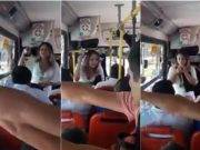 VIDEO: No hay respeto, mujer ocupa asiento reservado y se pone a fumar en vehículo de transporte público
