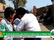Alcalde de Aucallama se compromete a apoyar a familia que lo perdió todo en un voraz incendio