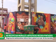 HUARAL: ¡Increíble! Mototaxistas no respetan murales artísticos recién pintados