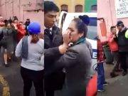 Vecinos agarran a golpes a abusivo que le rompió la nariz a su pareja (Video)