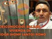 Huaral: Desconocidos balean vivienda de Regidor Jhony Santos