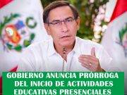Gobierno aplaza de manera indefinida clases presenciales por el Covid-19
