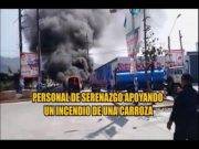 Carroza fúnebre que trasladaba a víctima de COVID-19 se incendió en Huachipa