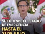 Gobierno amplía el estado de emergencia hasta el 31 de julio