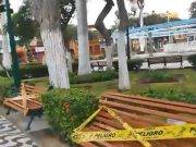 En Huacho cierran la plaza de Armas por considerarla de alto riesgo