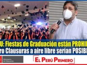 MINEDU: Fiestas de graduación están prohibidas, pero clausuras al aire libre son posibles
