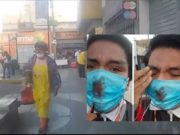 Huacho: Sujeto vestido de payaso agredió a reportero cuando realizaba transmisión en vivo