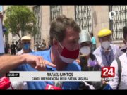 López Aliaga recibe apoyo de Hernando de Soto y Rafael Santos en su protesta ante el JNE