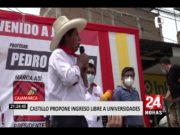 Pedro Castillo en mitin propone ingreso libre a las universidades