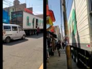 Vecinos denuncian que camiones se cuadran en plena calle Derecha para descargar productos ocasionando caos