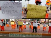 Trabajadores de realizan plantón frente a Municipalidad de Huaral por incumplimiento de pagos