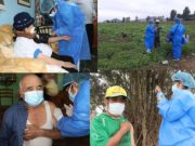 Aultos mayores de Aucallama fueron vacunados en sus casas y en el campo