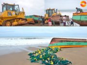 Maquinaria del GRL ayudó a reflotar embarcación artesanal que quedó varada a orillas del mar