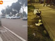 Parque de la Libertad convertido en un estacionamiento, parqueo y mercado a vista de la Municipalidad