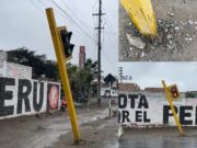 Semáforo a punto de caer en plena panamericana causa alarma en Chancay