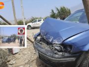 Dos vehículos chocaron en la entrada de los Baños de Boza-Aucallama