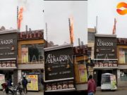 Incendio en chimenea de pollería ubicada en la Plaza de Armas causó pánico en los Huaralinos