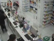 Huacho: cámaras captaron robo a mano armada a Inkafarma de la plazuela San Martín (VIDEO)