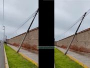 Preocupación en Chancay por poste en mal estado que pone en peligro a transeúntes y choferes
