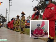 Bomberos realizan vigilia en los exteriores del Hospital de Huacho pidiendo por la salud de su compañero